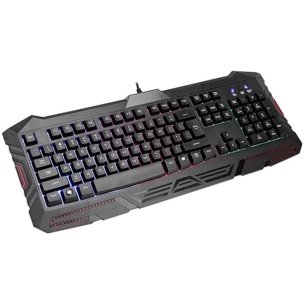 2 farver glød regnbue baggrundsbelyst kablet gaming tastatur til computer Mac PC sort