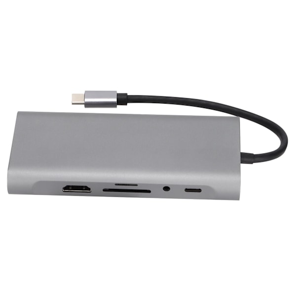 USB C Dockningsstation 11 i 1 Hållbar Robust 87W Snabbladdning 5Gbps Stabil Snabb Bärbar USB Multiport Hub