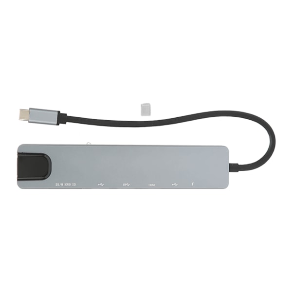 8-in-1 USB-C-keskitin, erittäin nopea tiedonsiirto, PD-lataus, USB-C-Ethernet-keskitinsovitin kotitoimistoon ja matkustamiseen