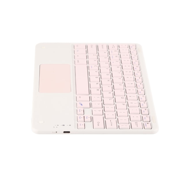 Bluetooth-tastatur med touchpad 78 taster Ultra Slim Silent bærbar trådløst tastatur til smartphones, tablets og bærbare computere, pink