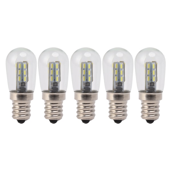 5 kpl E12 LED-lamppu, kirkas 120 V:n jääkaapin lampun polttimo 24 kpl helmellä jääkaapin valkoiselle valolle