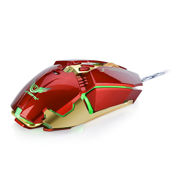 zerodate X800 3200 DPI LED-ljuskabelbunden USB-programmerbar spelmus Röd