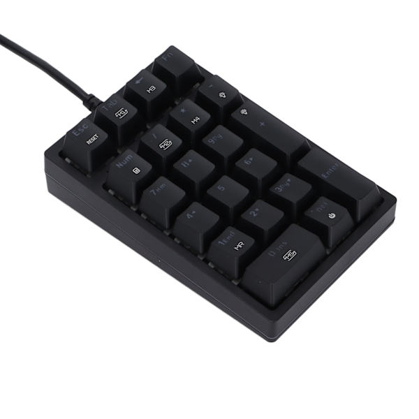 Kablet tastatur RGB bakgrunnsbelysning trinnvis tastehette programmerbare knapper 21 taster mekanisk tastatur grønn aksel