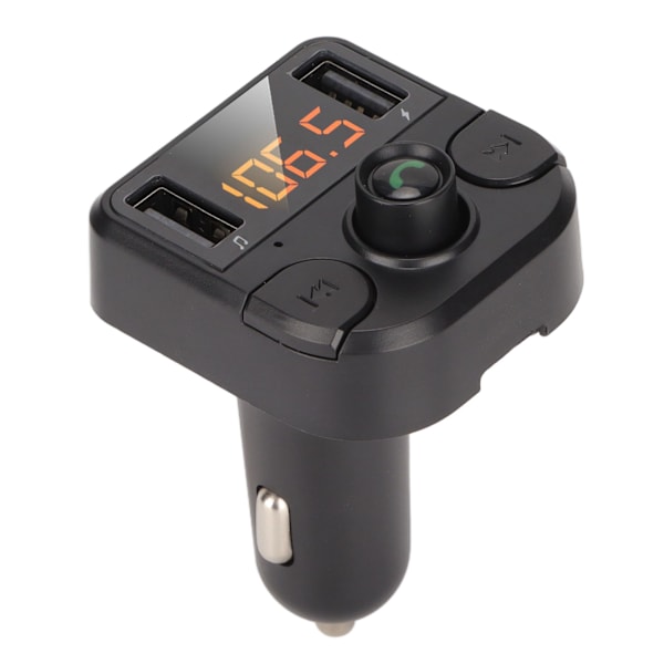 Multifunktionel LED-biloplader Bluetooth 5.0 FM-sender håndfri opkald MP3-afspiller dobbelt USB-hurtigopladning