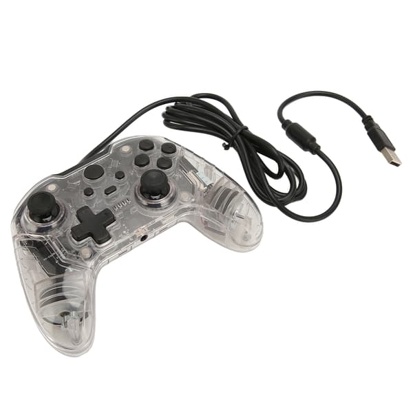 Kablet Game Controller Dual Vibration RGB Transparent Shell Gamepad Joystick til Xbox PC Hvid