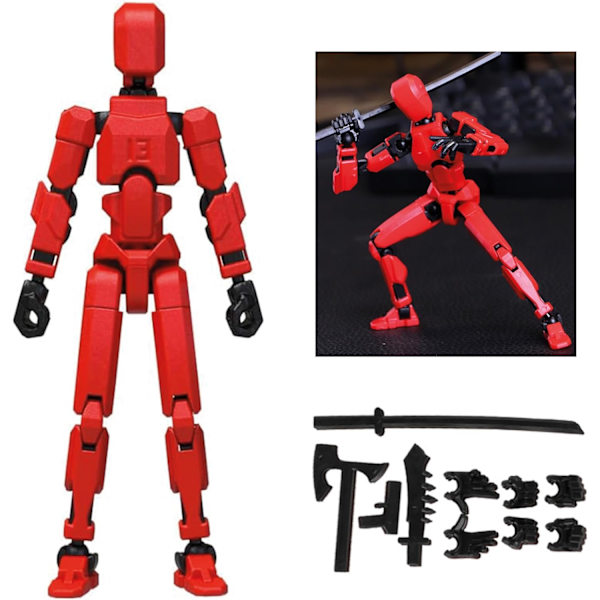 Titan 13 Actionfigur, färdigmonterad Dummy 13 Actionfigur Lucky 13 Actionfigur 3D-tryckt multiledbar rörlig T13 Actionfigur