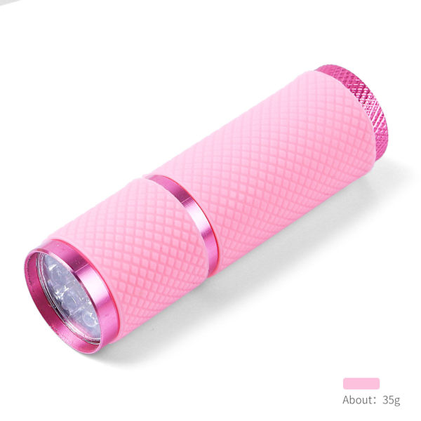 AVEKI 9 LED Liten Glow Nagellampa, Mini UV Nagel Torktumlare för Gel Naglar Polish, Bärbar Ficklampa för Nagelkonst Rosa