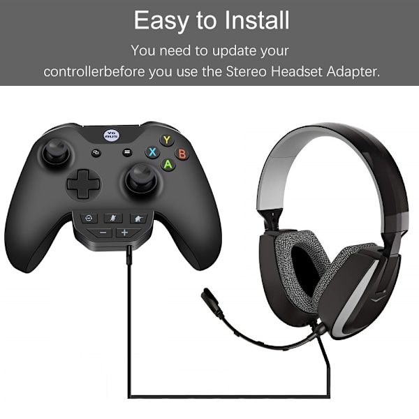 Spelkontroll ljudförstärkare Gamepad headset adapter för Xbox One S/X(Svart)