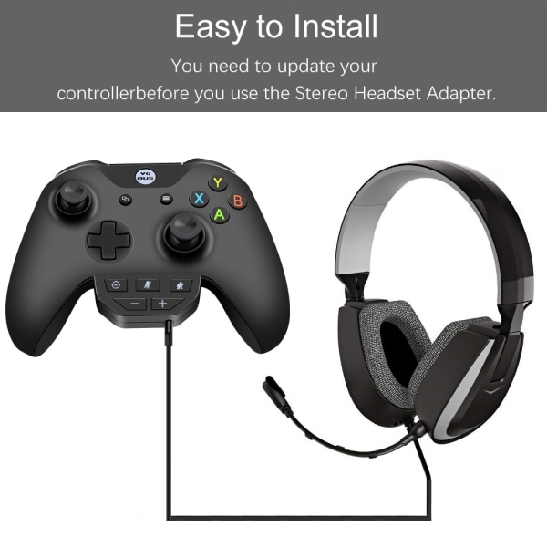 Spilcontroller lydforstærker Gamepad headset adapter til Xbox One S/X(Sort)