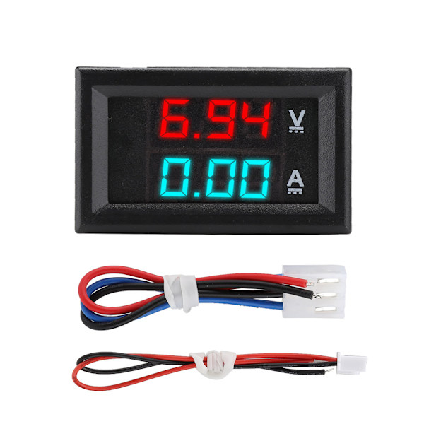 0-100V 0-10A Mini Dobbelt Farver LCD Digital Voltmeter Amperemeter Volt Strøm Amp Tester