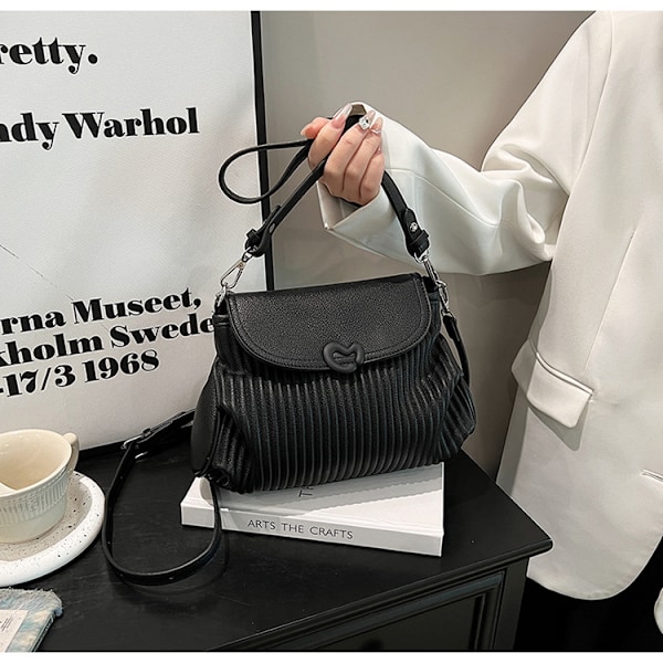Niche design senior følelse af den populære plisserede lille firkantede taske enkel frisk skuldertaske i hundrede Crossbody taske