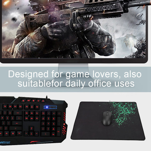 Gaming låst musematte ABS skrivebord musematte datamaskin sklisikker musematte 35*44cm