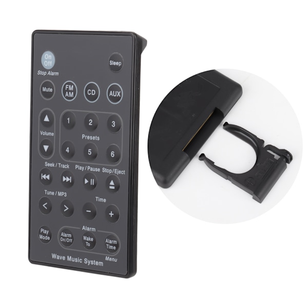 ABS-fjärrkontrollersersättning för B1 Wave Music Multidisc Player System (svart)