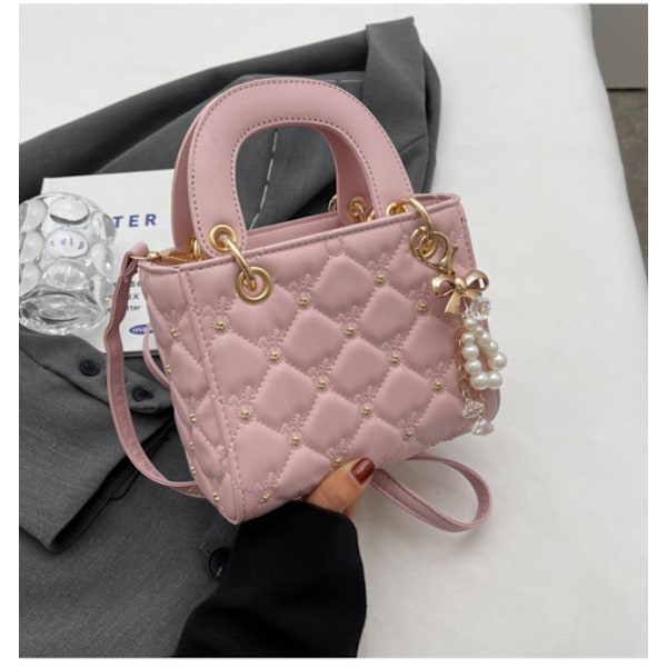 Diamantbroderi linje lille taske mode skuldertaske crossbody taske udenlandsk håndholdt lille firkantet taske