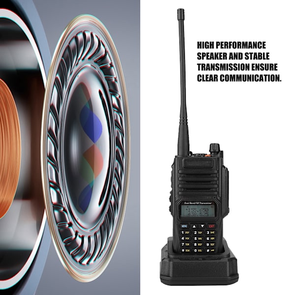 Walkie Talkie Hög Effekt Lång Räckvidd 2 Vägs Radio IP67 Vattentät för Baofeng UV-9R