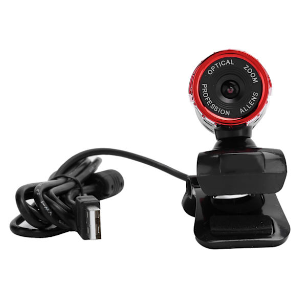 HXSJ S9 Web Digitalkamera Rotbar Webcam 1080P Manuell Fokus Inbyggd Mikrofon för Windows Android TV(Röd )