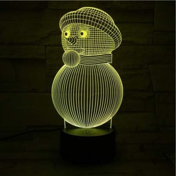Uruzuo Merry Christmas -joulukuusi Joulupukki 3D Illuusio Yövalo Lelut Lumimies Lamppu, Työpöydän Jouluvalot Syntymäpäiväkoristeet Lahjat Juhlatila Sisustus