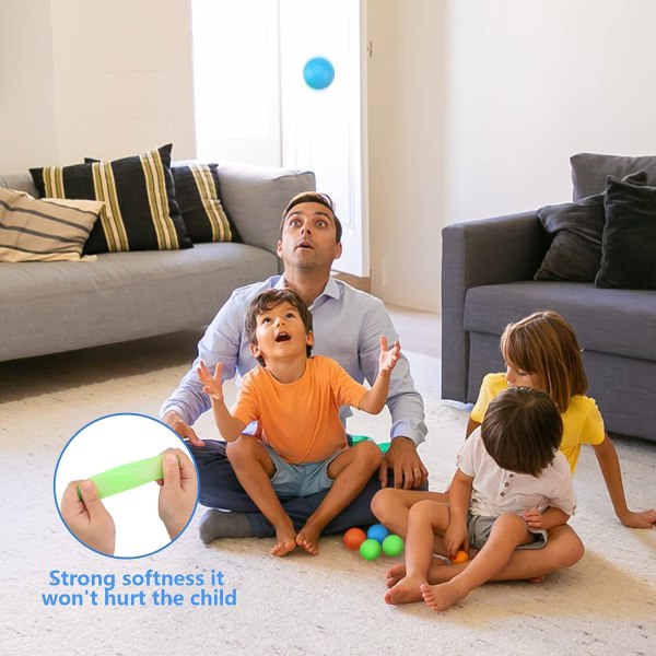 5 st självlysande stress relief bollar Klibbiga bollar, dekompressionsleksaker bollar, fastnar på väggen och sakta faller av, roliga leksaker för vuxna och barn