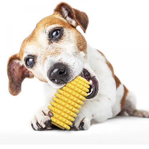 Aggressiivisille pureskelijoille kestävä luonnonkuminen maissin squeak purulelu hampaiden puhdistamiseen, interaktiivinen tartunta- ja takaa-ajolelu pienille ja keskikokoisille koirille