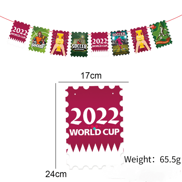 VM-flagga 2022 9\"x7\", Qatar 2022 VM-flagga för festdekoration, storslagen öppning, sportbar