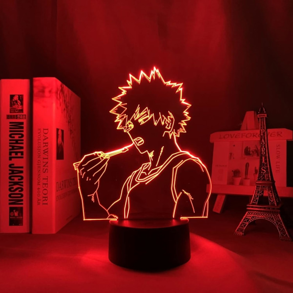 3D LED Illuusiolamppu Yövalo Bakugo Katsuki LED Yövalo Anime My Hero Academia Lamppu Lasten Makuuhuoneen Sisustukseen Bakugo Katsuki 3D Lamppu Syntymäpäivälahja