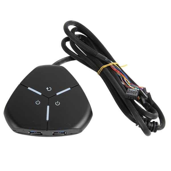 Skrivebordsdatamaskin Strømbryter Dual Strømbryter Skrivebordsdatamaskin Bryterknapp for Skrivebordsdatamaskiner 2 USB og AUDIO