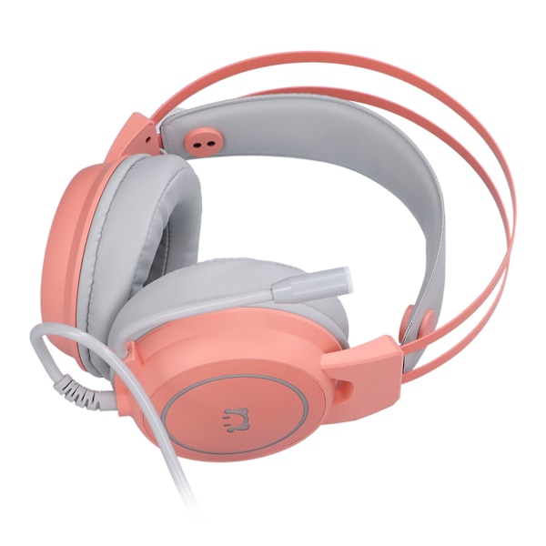 Headset til hovedmontering til gaming 50mm højttaler Stereo 360° All Round Pointing Bendable EarphonePink