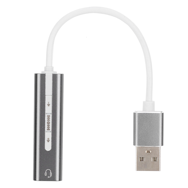 USB-lydkort i aluminiumlegering, ekstern datamaskinlydkort for alle datamaskiner 7.1 Stereo