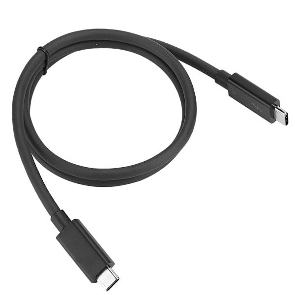 Datakabel Dual Adapter Hurtigopladningskabel 40 Gbps Højhastighed 5K HD Display Kabel til Thunderbolt3Sort 0,7 m