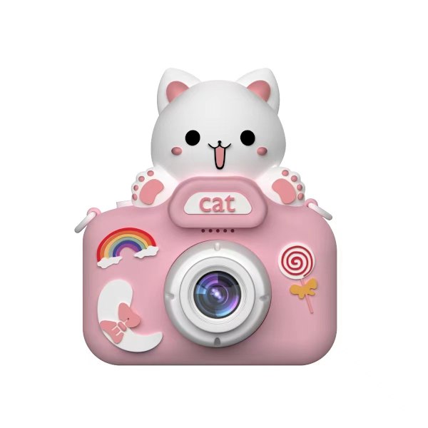 Barnekamera HD 4800W SLR Mini Kamera Student Gave Big Head Cat Pink