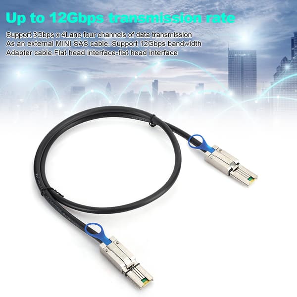 Serverkabeladapterkabel Mini SAS 26P SFF8088 till SFF8088 26P 1 meter höghastighetsdatalagring (1 meter)
