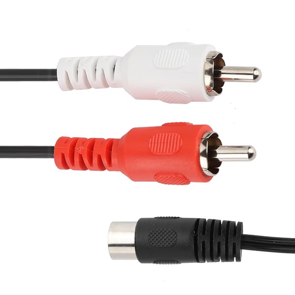 1,5M DIN 5PIN hann til dobbel 2RCA hun kabel lydutstyr oversettelseskabel