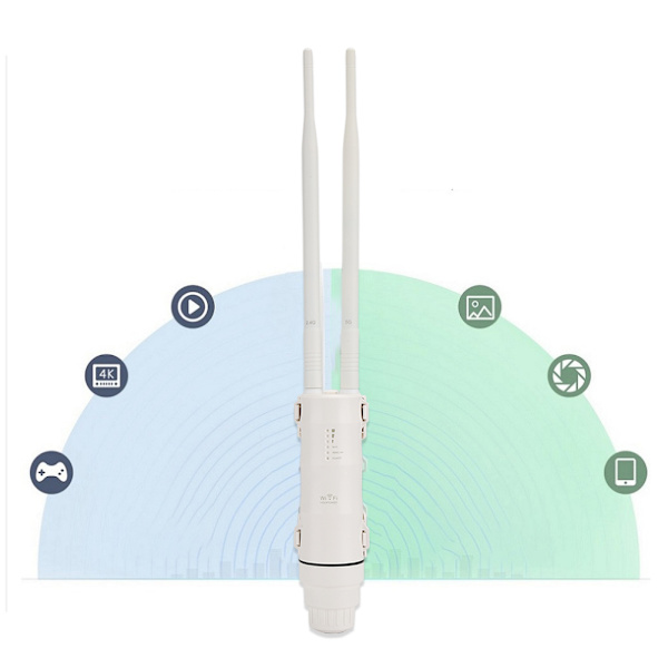 Trådlös Wifi Extender Hög Effekt Utomhus AP Repeater AC600 Dual Band 2.4G 5G