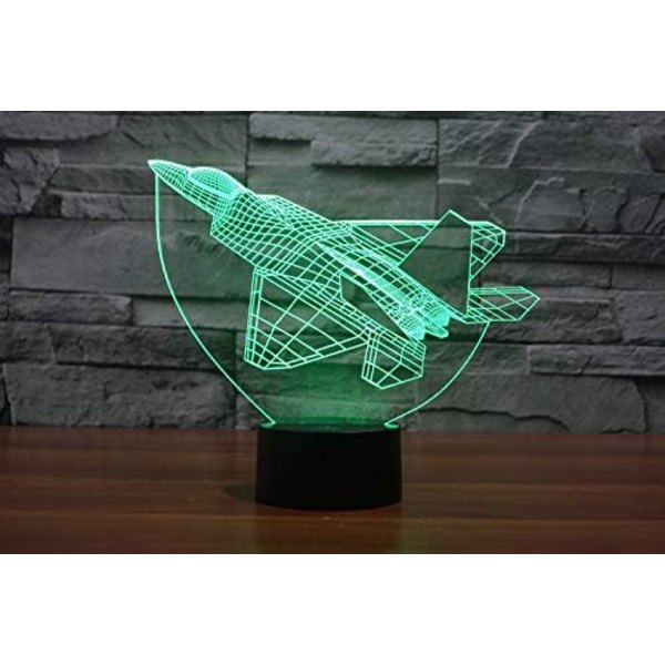 3D Flyvemaskine Fjernbetjening 16 Farve Natlys Illusion Akryl LED Bord Sengelampe Børneværelse Skrivebords Dekoration Fødselsdagsgaver Legetøj til Børn