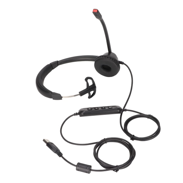 USB-headset for bedrifter med enkeltsidig øretelefon som støtter justering av høyttalervolum, mikrofondemping, volum én-trykks demping