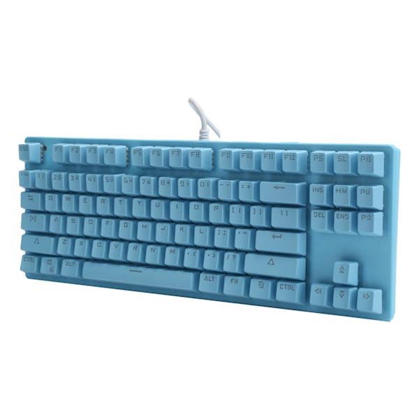 87-tasters mekanisk tastatur kablet USB 2.0 baggrundsbelysningseffekt blå switch flydende taster G-50Blue