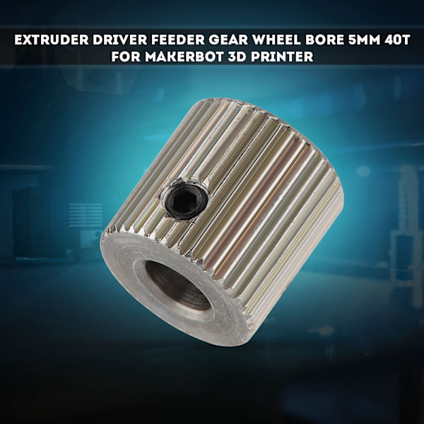 Extruder Drivmatare Feeder Gear Wheel Bore 5mm 40T för Makerbot 3D-skrivare