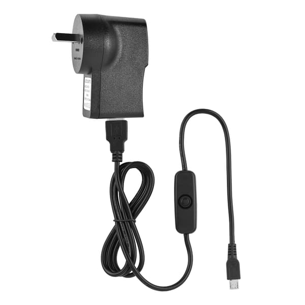 5V 2.5A AC/DC virtalähteen vaihtoadapteri kytkentäjohdolla Raspberry Pi 3:lle -