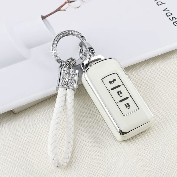 PIFOOG nøglering cover til Mitsubishi Lancer Outlander Mirage tilbehør blød TPU 3 knapper smart nøgler etui beskyttelse glitter nøglering