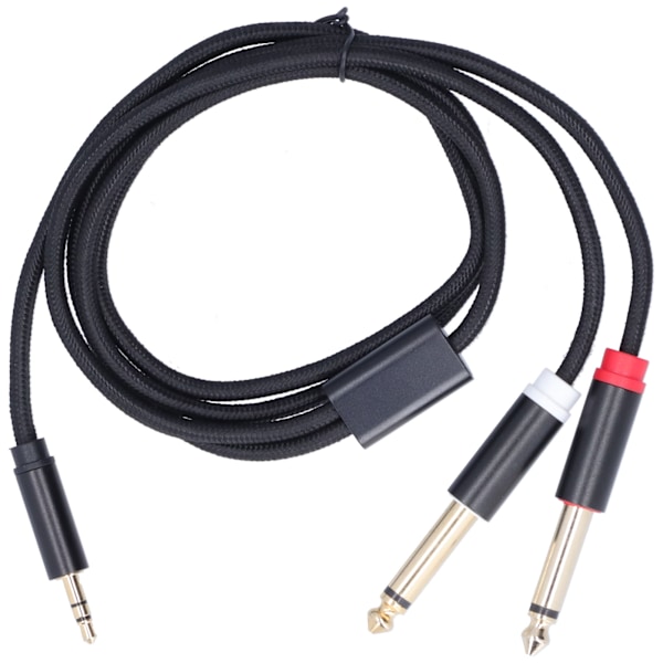 3683 Adapter Cable Cotton Woven Mesh 3.5mm Male to Dual 6.35mm Audio Tuning Speaker Adapter Cable1m/3.3ft