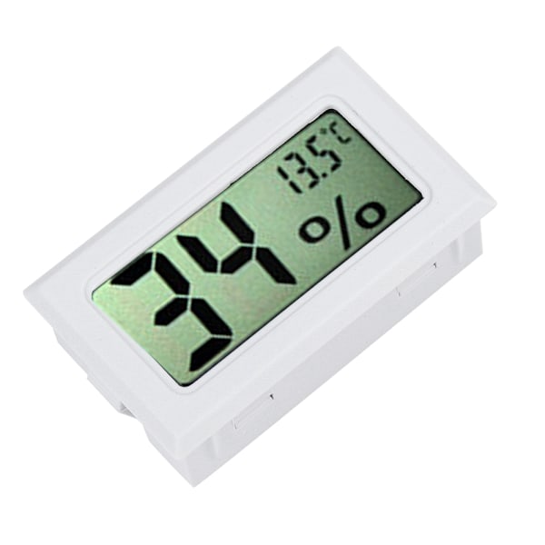 Mini elektronisk reptiltermometer och hygrometer med inbyggd sond LCD-display vit