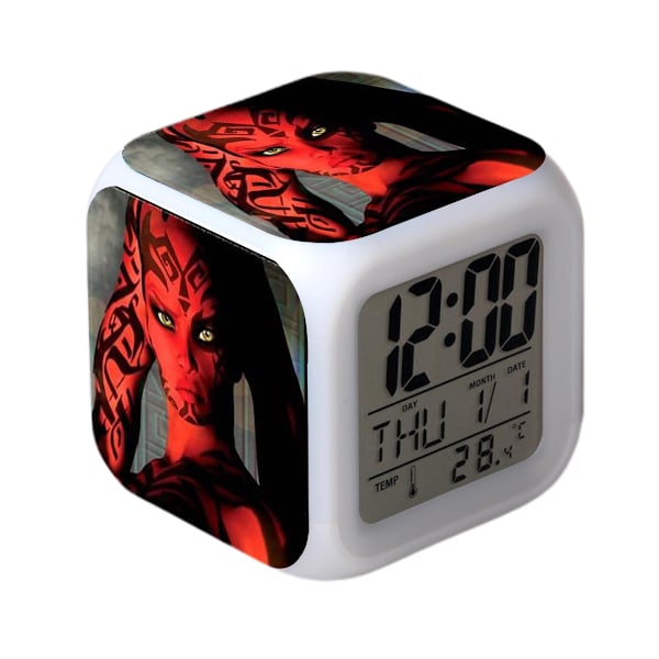 Star Wars väckarklocka film The Force Awakens LED väckarklocka fyrkantig klocka digital väckarklocka med tid, temperatur, alarm, datum