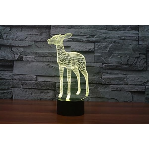 3D Rådjur Fjärrkontroll 16 Färger Nattlampor Illusion Akryl LED Bord Sängbordlampa Barn Sovrum Skrivbordsdekoration Födelsedagspresenter Leksak för Barn