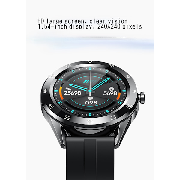 Smartklocka med blodtrycksmätare, aktivitetsmätare med pulsmätare/sömn/blodsyremätare 1,54” Full Touch Smartwatch Fitness Tracker Pe