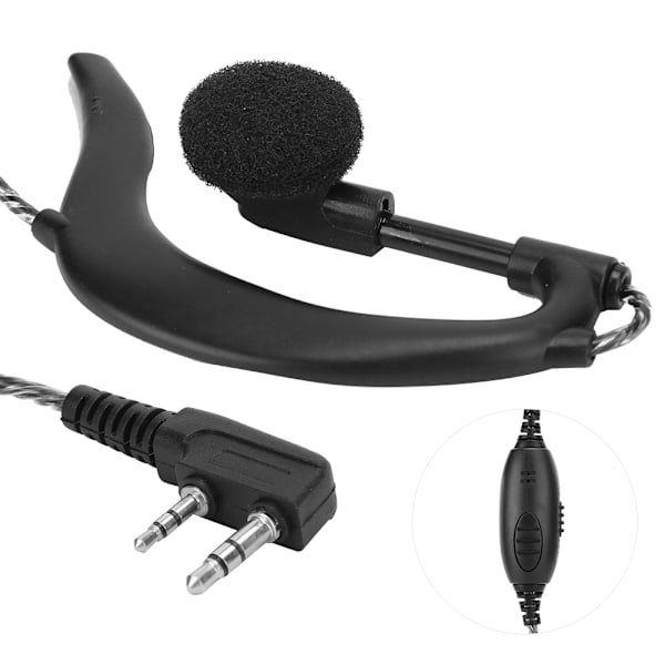 Bärbar Walkie Talkie Öronsnäcka Headset K Huvud Klart Ljud Öronpropp Passar för Baofeng 5R Serie