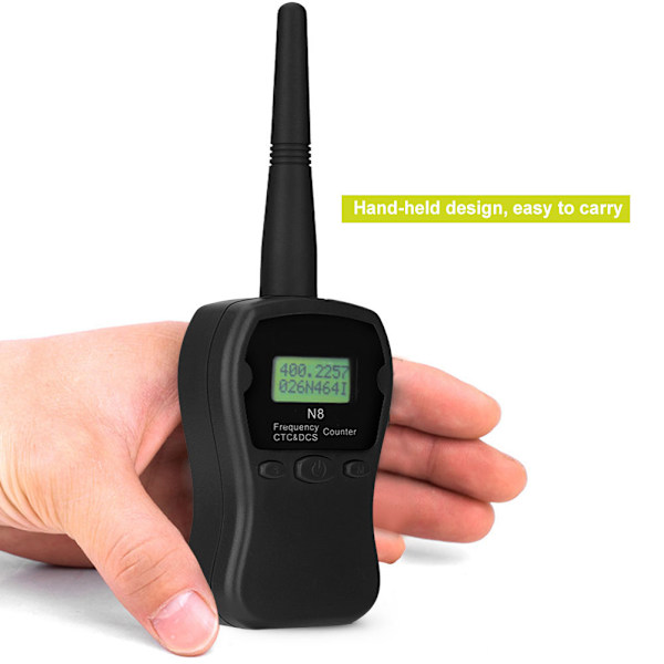Handhållen frekvensmätare räknare testare enhet Walkie talkie Analog Subtone (Svart)