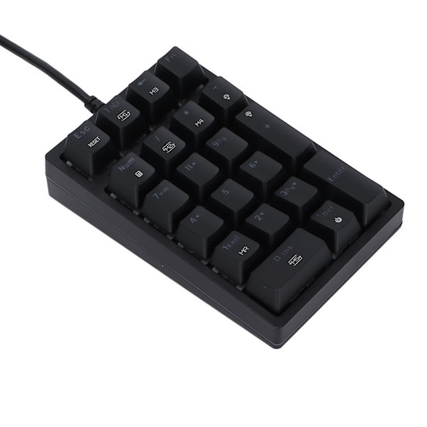 Kablet tastatur RGB bakgrunnsbelysning trinnvis tastehette programmerbare knapper 21 taster mekanisk tastatur rød aksel
