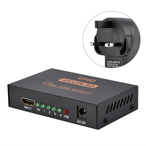 3D 4K*2K Full HD 1080p HDMI Switch Splitter Port Hub With Adapter 1 In 4 Out