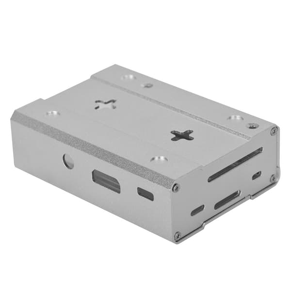 Anti-interferens aluminiumlegeringssag til Raspberry Pi 3B+/3B/2B - Hurtig varmeafledning - Sølv