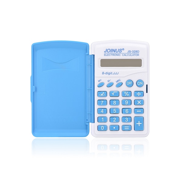 Farverig Mini Elektronisk Lommeregner JS-328D Model Beregning Kontorartikler (Blå)